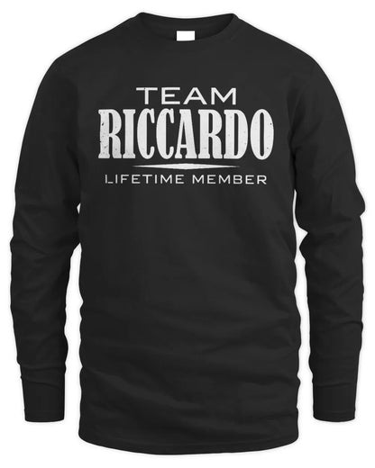 RICCARDO BL62-K4-128 - Personalized “Team NAME Lifetime Member” - Men's Long Sleeved T-Shirt - Black