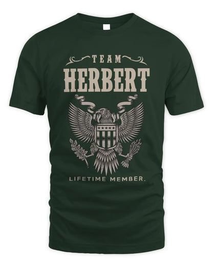 HERBERT TP06-K82 – Personalized Classic Style Apparel “Team NAME Lifetime Member” - Unisex Standard T-Shirt - Forest Green