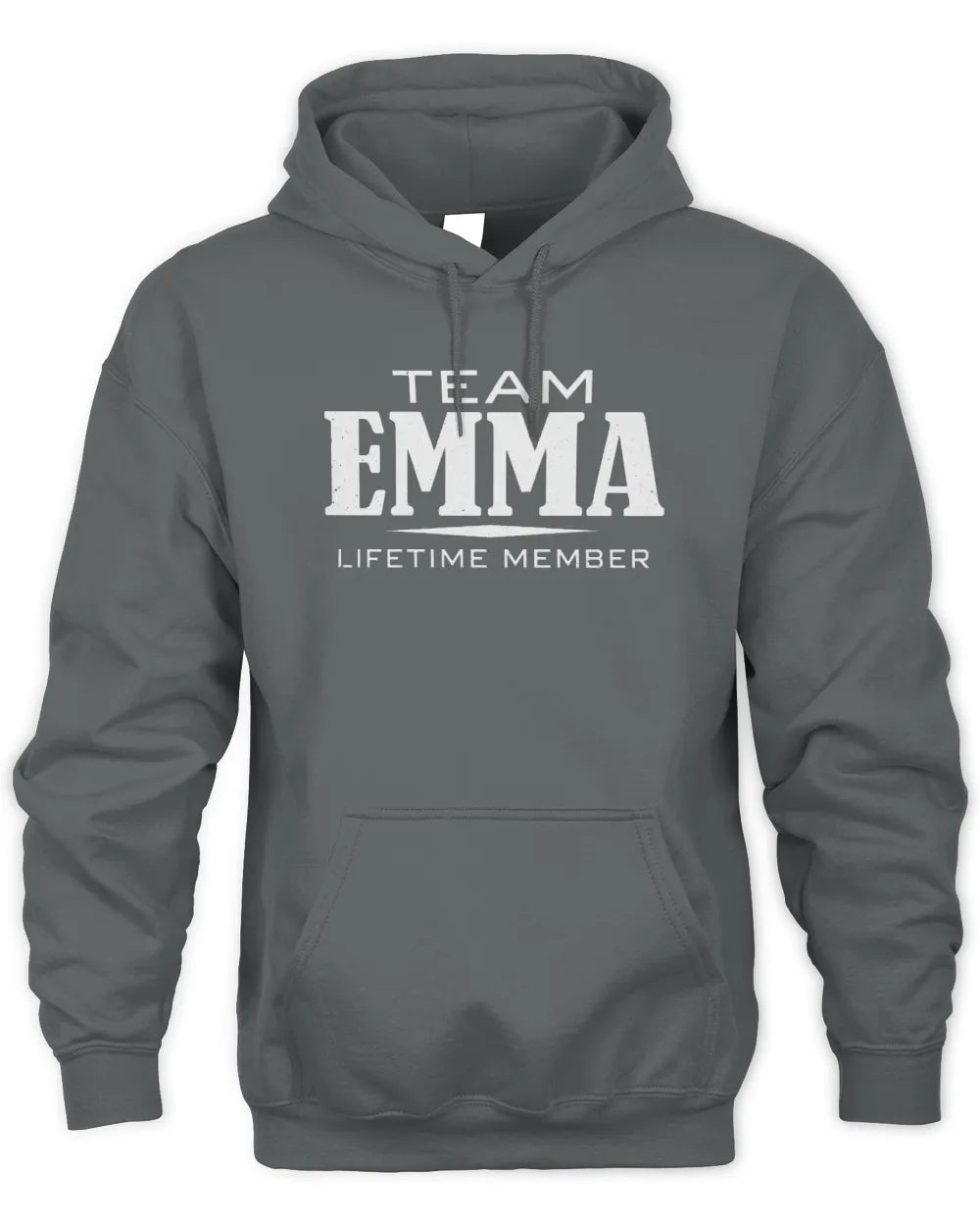 EMMA BL62-K4-128 - Personalized “Team NAME Lifetime Member” - Unisex Hoodie - Charcoal