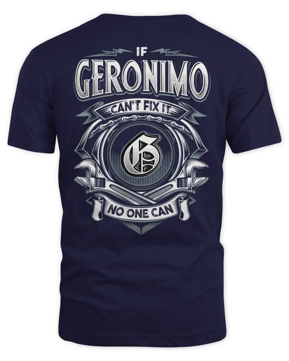 GERONIMO AP81-K4-626 - Personalized Ahmed Quote Apparel “If Ahmed Can't Fix It, No One Can” - Unisex Standard T-Shirt - Navy