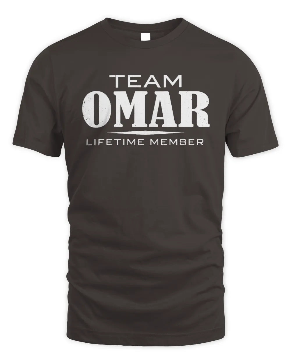 OMAR BL62-K4-128 - Personalized “Team NAME Lifetime Member” - Unisex Standard T-Shirt - Dark Chocolate
