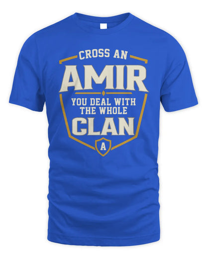 AMIR NT1-K008 Cross A/An NAME, You Deal With the Whole Clan | Personalized Vintage T-Shirt - Unisex Standard T-Shirt - Royal