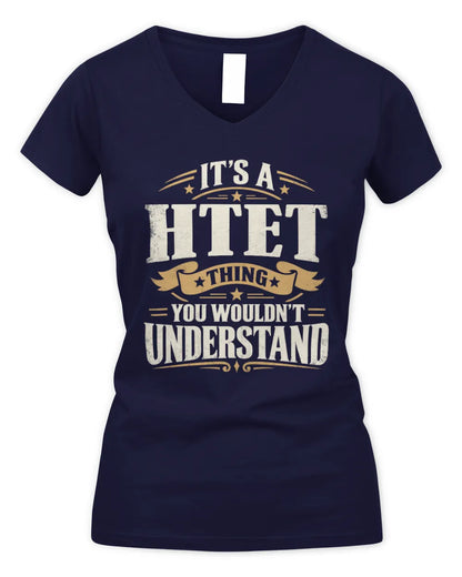 HTET P08 TH51 - Personalized “It’s a/an [NAME] Thing – You Wouldn’t Understand” Shirt - Women's V-Neck T-Shirt - Navy
