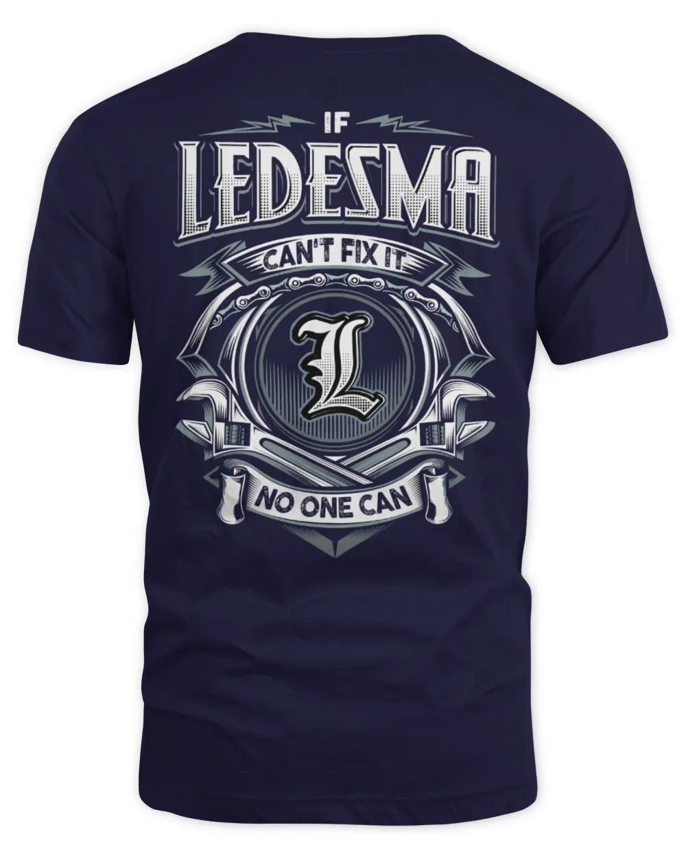 LEDESMA AP81-K4-626 - Personalized Ahmed Quote Apparel “If Ahmed Can't Fix It, No One Can” - Unisex Standard T-Shirt - Navy