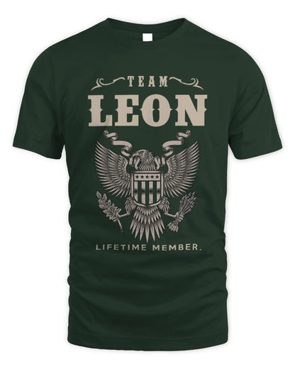 LEON TP06-K82 – Personalized Classic Style Apparel “Team NAME Lifetime Member” - Unisex Standard T-Shirt - Forest Green
