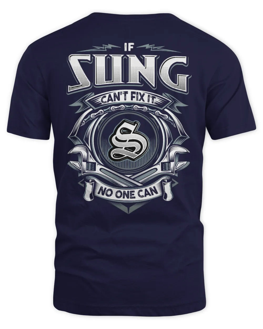 SUNG AP81-K4-626 - Personalized Ahmed Quote Apparel “If Ahmed Can't Fix It, No One Can” - Unisex Standard T-Shirt - Navy
