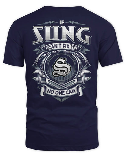 SUNG AP81-K4-626 - Personalized Ahmed Quote Apparel “If Ahmed Can't Fix It, No One Can” - Unisex Standard T-Shirt - Navy