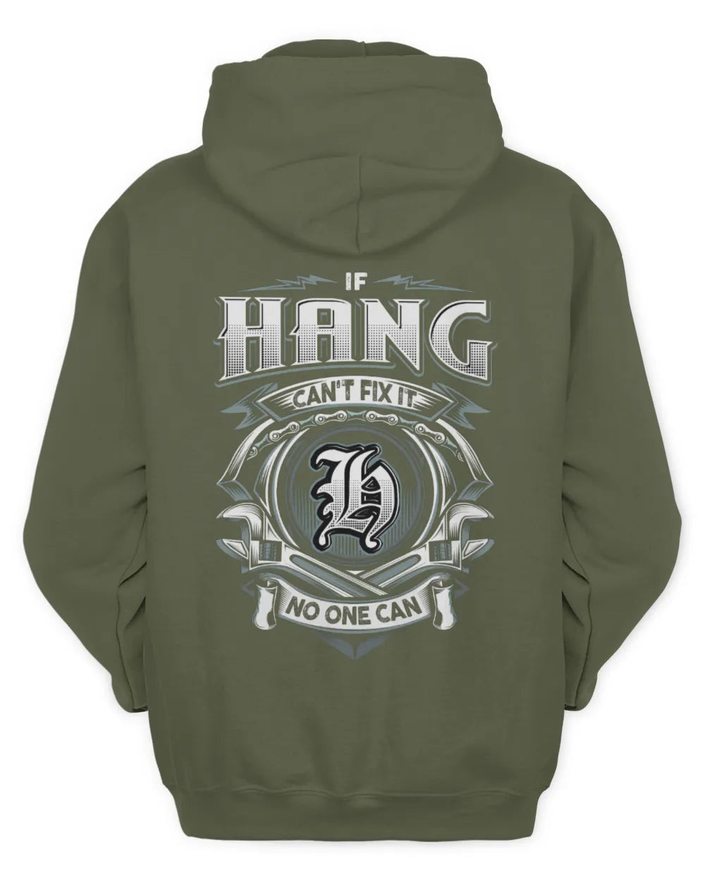HANG AP81-K4-626 - Personalized Ahmed Quote Apparel “If Ahmed Can't Fix It, No One Can” - Unisex Hoodie - Military Green