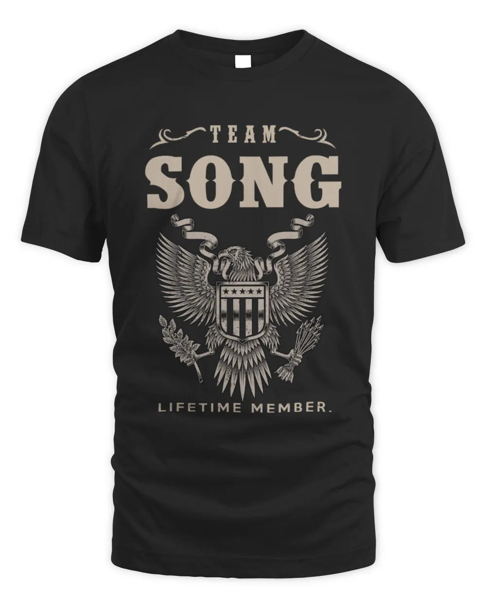 SONG TP06-K82 – Personalized Classic Style Apparel “Team NAME Lifetime Member” - Unisex Standard T-Shirt - Black