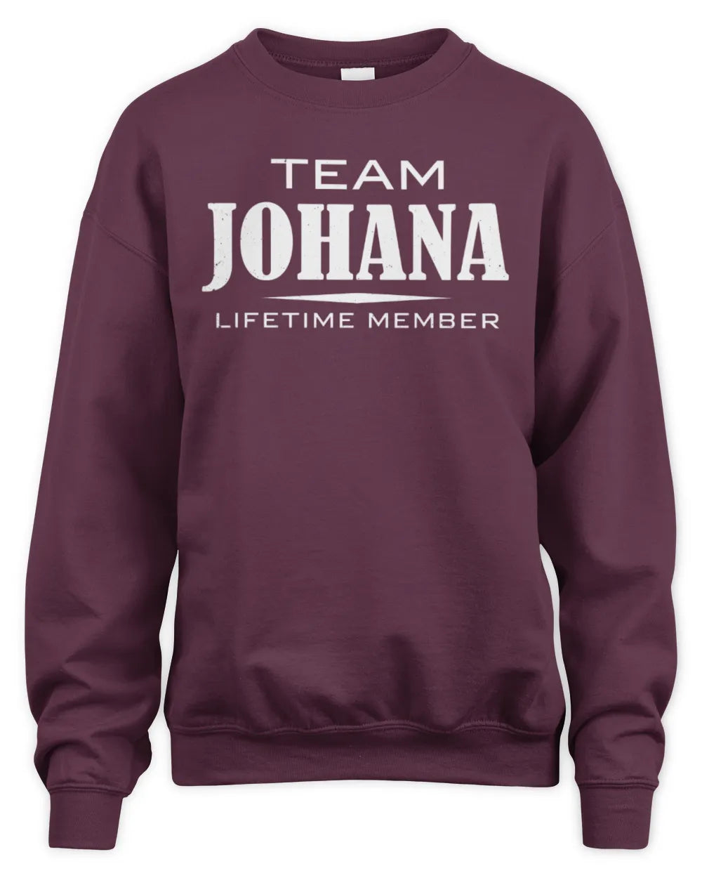 JOHANA BL62-K4-128 - Personalized “Team NAME Lifetime Member” - Unisex Sweatshirt - Maroon