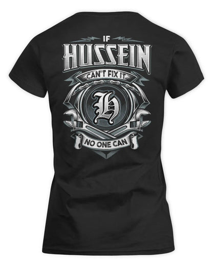 HUSSEIN AP81-K4-626 - Personalized Ahmed Quote Apparel “If Ahmed Can't Fix It, No One Can” - Women's Standard T-Shirt - Black