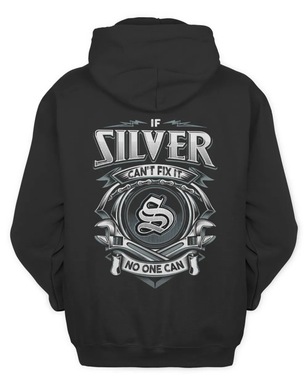 SILVER AP81-K4-626 - Personalized Ahmed Quote Apparel “If Ahmed Can't Fix It, No One Can” - Unisex Hoodie - Black