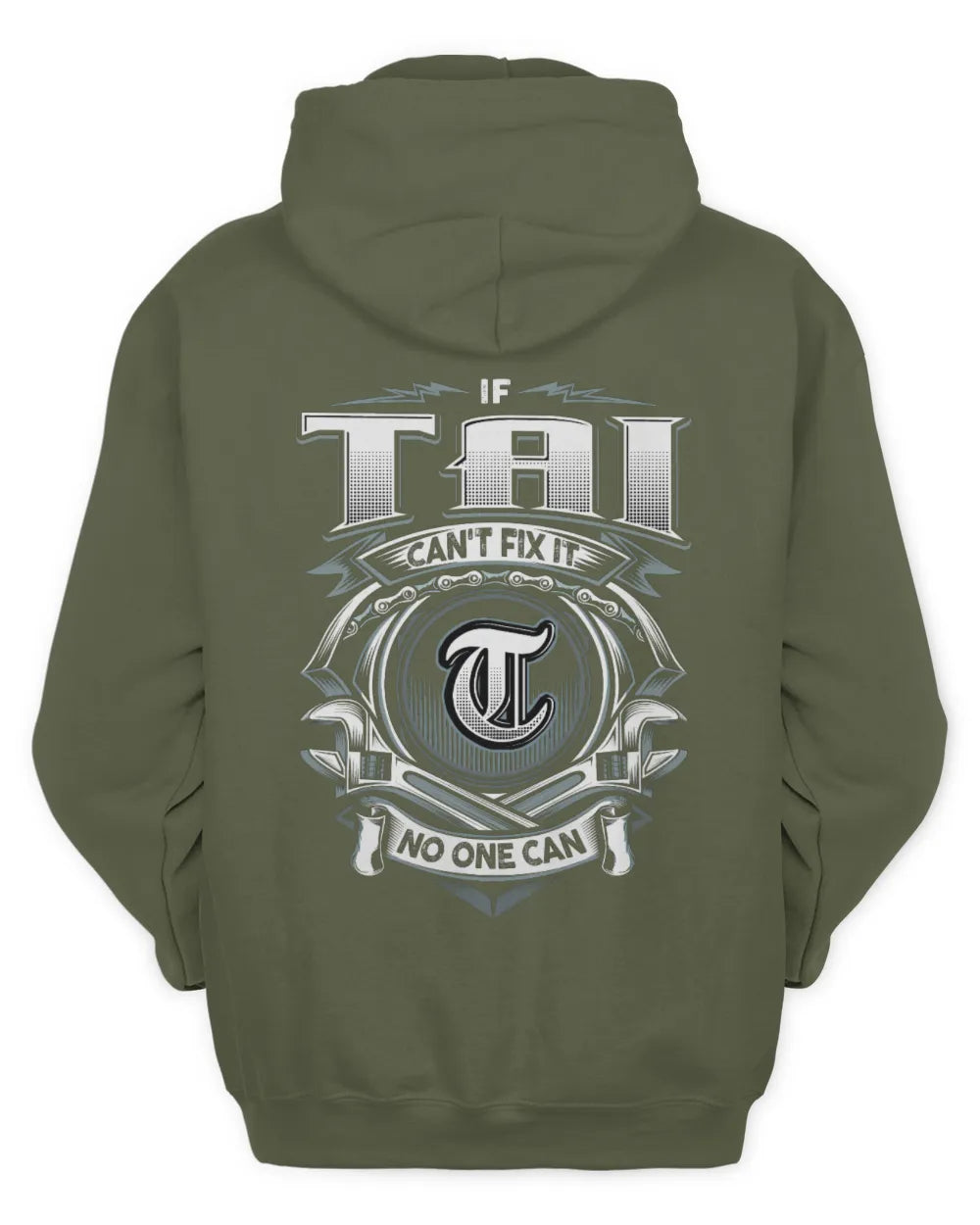 TAI AP81-K4-626 - Personalized Ahmed Quote Apparel “If Ahmed Can't Fix It, No One Can” - Unisex Hoodie - Military Green