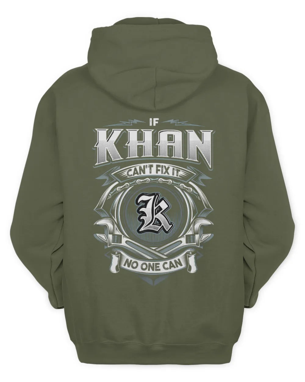 KHAN AP81-K4-626 - Personalized Ahmed Quote Apparel “If Ahmed Can't Fix It, No One Can” - Unisex Hoodie - Military Green