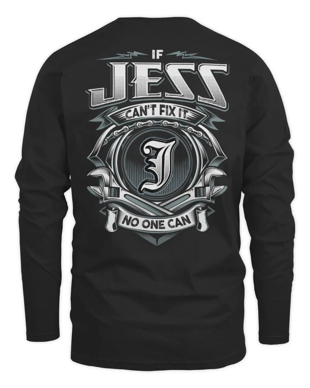 JESS AP81-K4-626 - Personalized Ahmed Quote Apparel “If Ahmed Can't Fix It, No One Can” - Men's Long Sleeved T-Shirt - Black