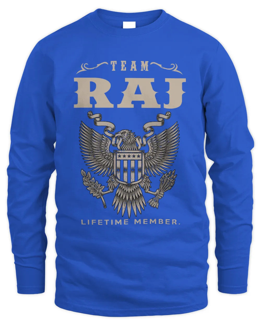 RAJ TP06-K82 – Personalized Classic Style Apparel “Team NAME Lifetime Member” - Men's Long Sleeved T-Shirt - Royal