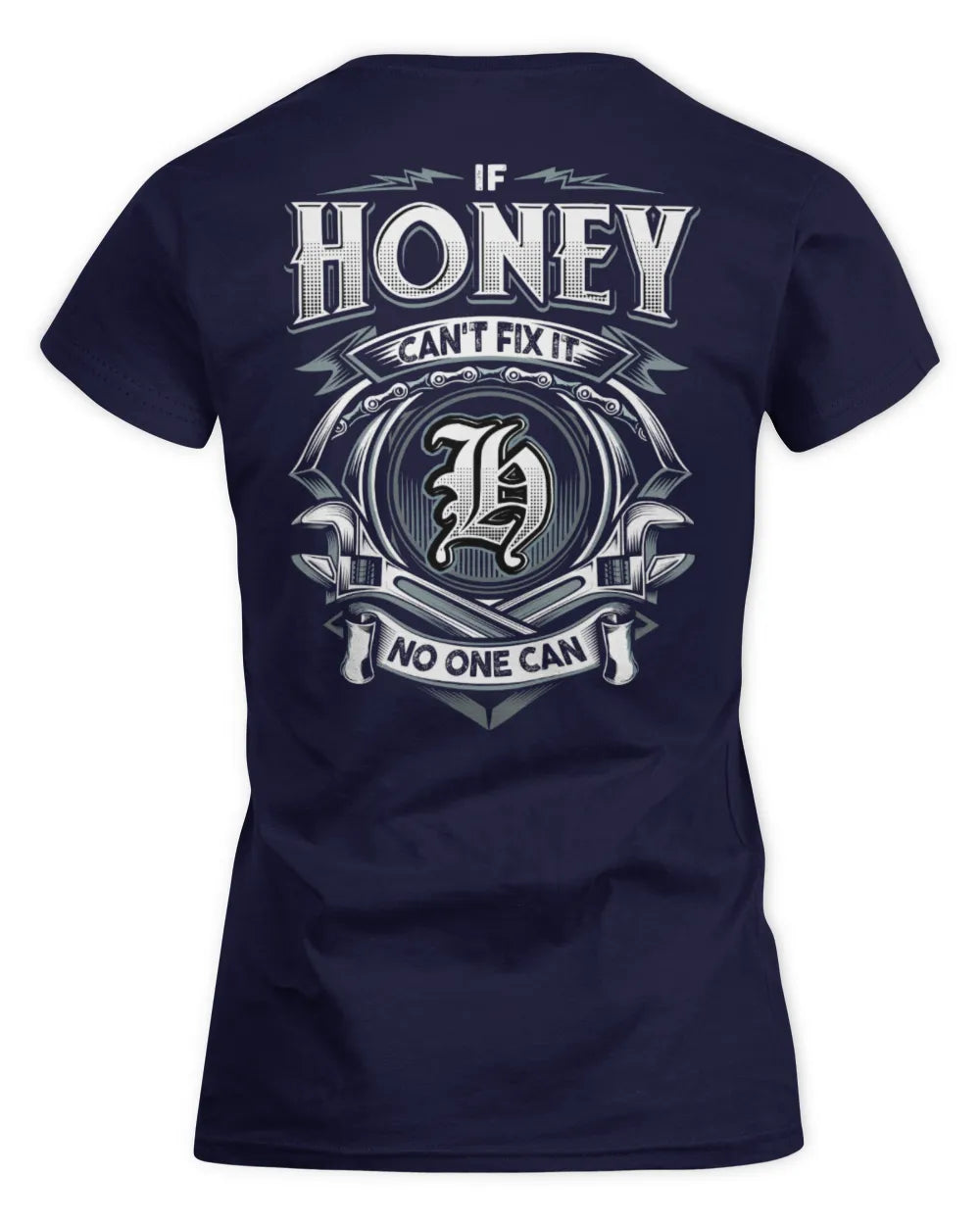 HONEY AP81-K4-626 - Personalized Ahmed Quote Apparel “If Ahmed Can't Fix It, No One Can” - Women's Standard T-Shirt - Navy