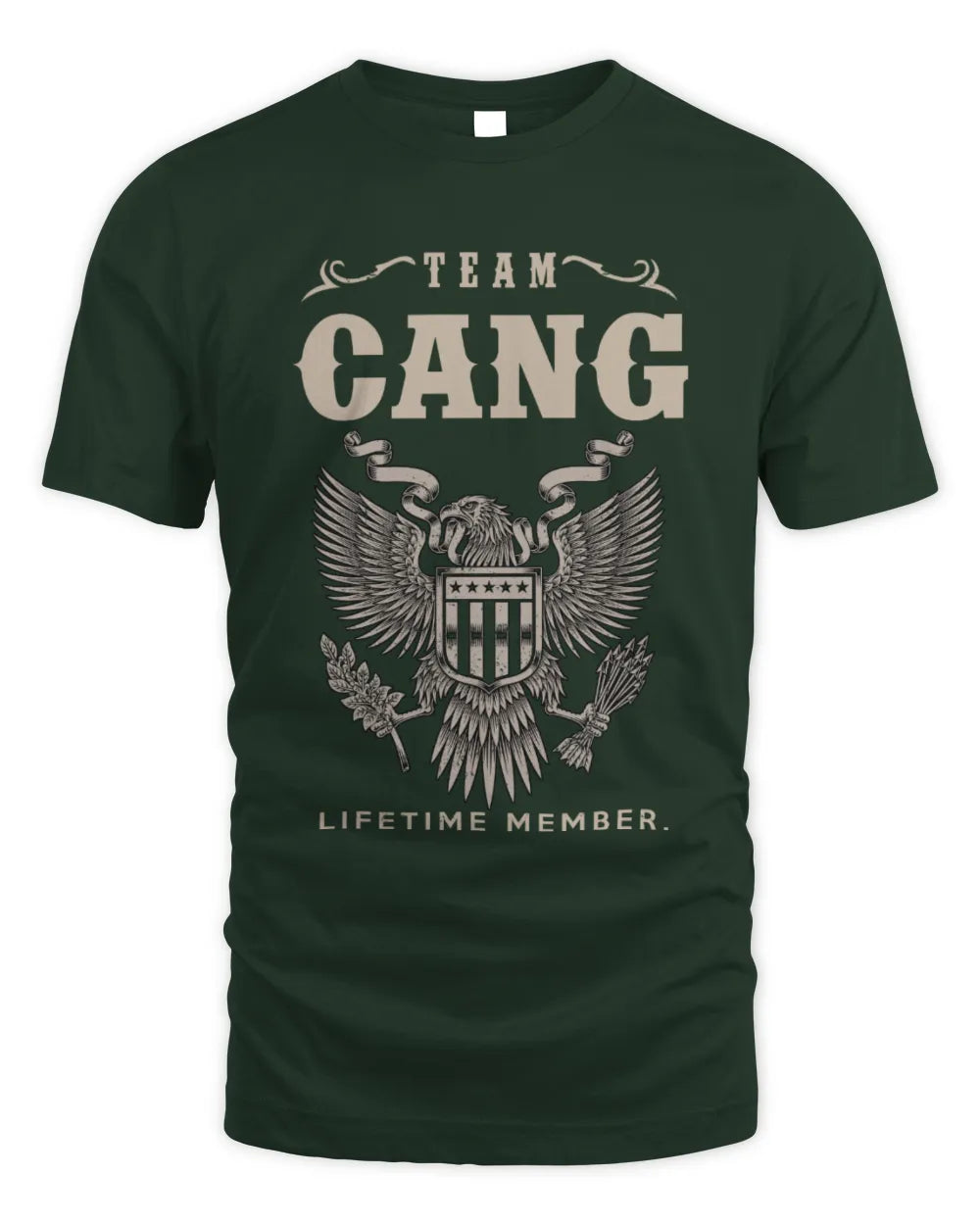 CANG TP06-K82 – Personalized Classic Style Apparel “Team NAME Lifetime Member” - Unisex Standard T-Shirt - Forest Green