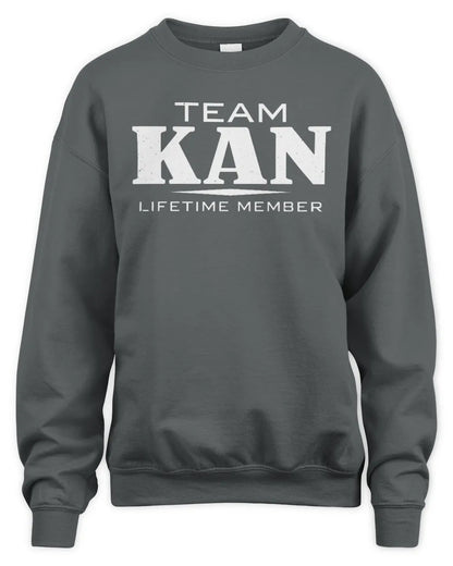 KAN BL62-K4-128 - Personalized “Team NAME Lifetime Member” - Unisex Sweatshirt - Charcoal
