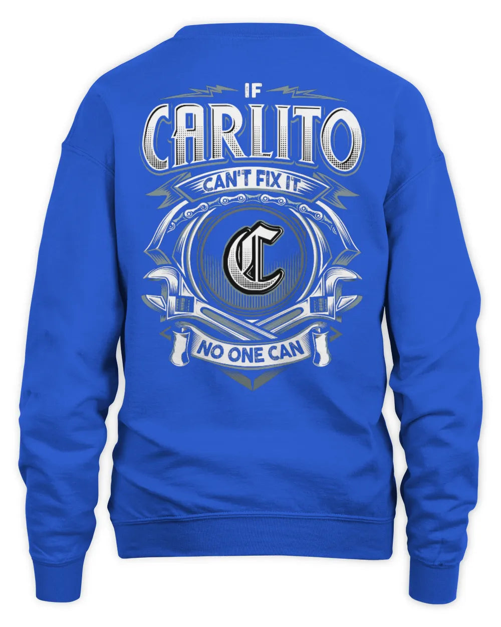 CARLITO AP81-K4-626 - Personalized Ahmed Quote Apparel “If Ahmed Can't Fix It, No One Can” - Unisex Sweatshirt - Royal