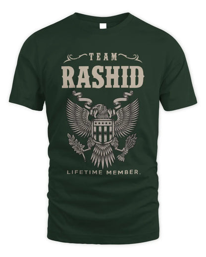 RASHID TP06-K82 – Personalized Classic Style Apparel “Team NAME Lifetime Member” - Unisex Standard T-Shirt - Forest Green