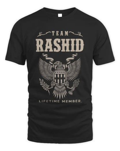 RASHID TP06-K82 – Personalized Classic Style Apparel “Team NAME Lifetime Member” - Unisex Standard T-Shirt - Black
