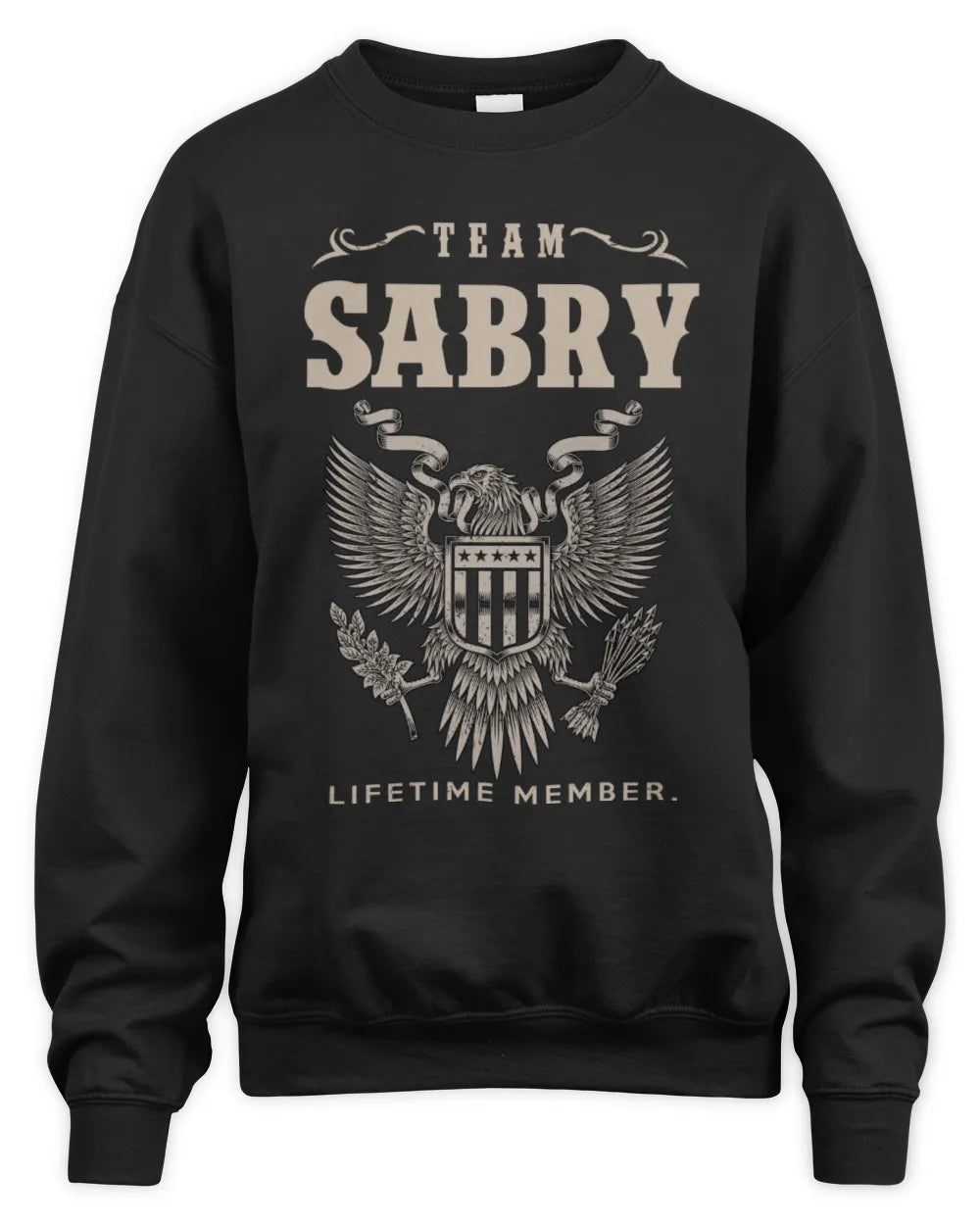 SABRY TP06-K82 – Personalized Classic Style Apparel “Team NAME Lifetime Member” - Unisex Sweatshirt - Black