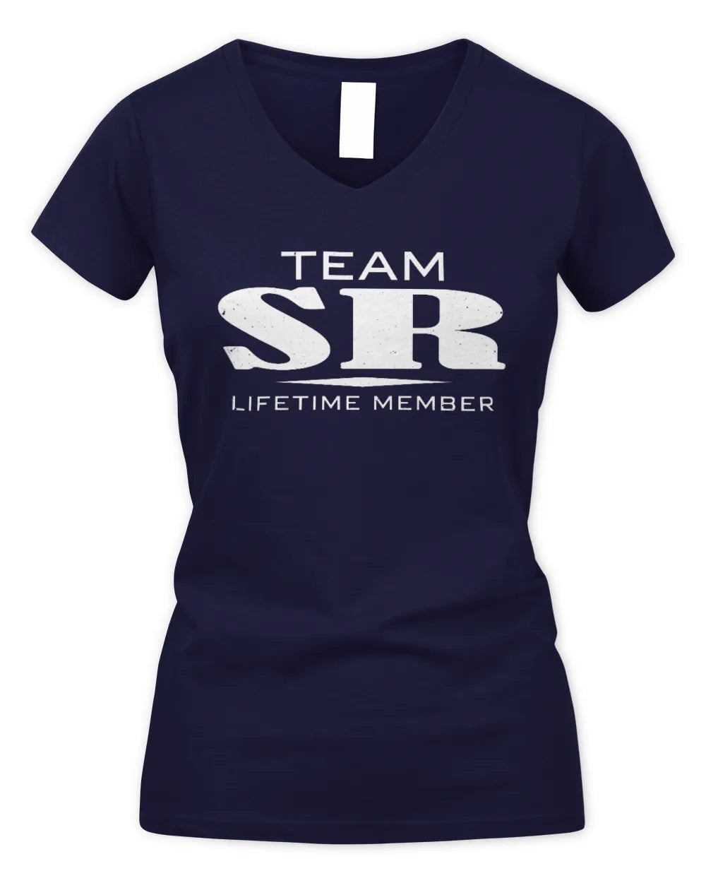 SR BL62-K4-128 - Personalized “Team NAME Lifetime Member” - Women's V-Neck T-Shirt - Navy