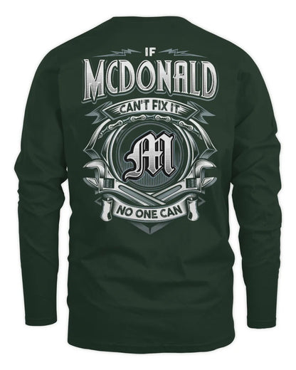 MCDONALD AP81-K4-626 - Personalized Ahmed Quote Apparel “If Ahmed Can't Fix It, No One Can” - Men's Long Sleeved T-Shirt - Forest Green