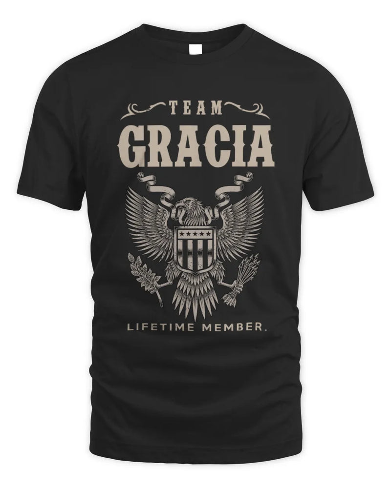 GRACIA TP06-K82 – Personalized Classic Style Apparel “Team NAME Lifetime Member” - Unisex Standard T-Shirt - Black
