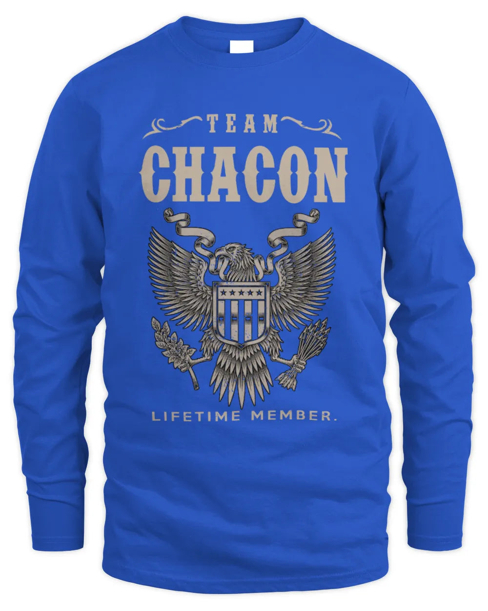 CHACON TP06-K82 – Personalized Classic Style Apparel “Team NAME Lifetime Member” - Men's Long Sleeved T-Shirt - Royal