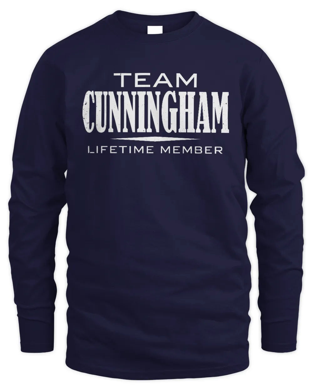 CUNNINGHAM BL62-K4-128 - Personalized “Team NAME Lifetime Member” - Men's Long Sleeved T-Shirt - Navy