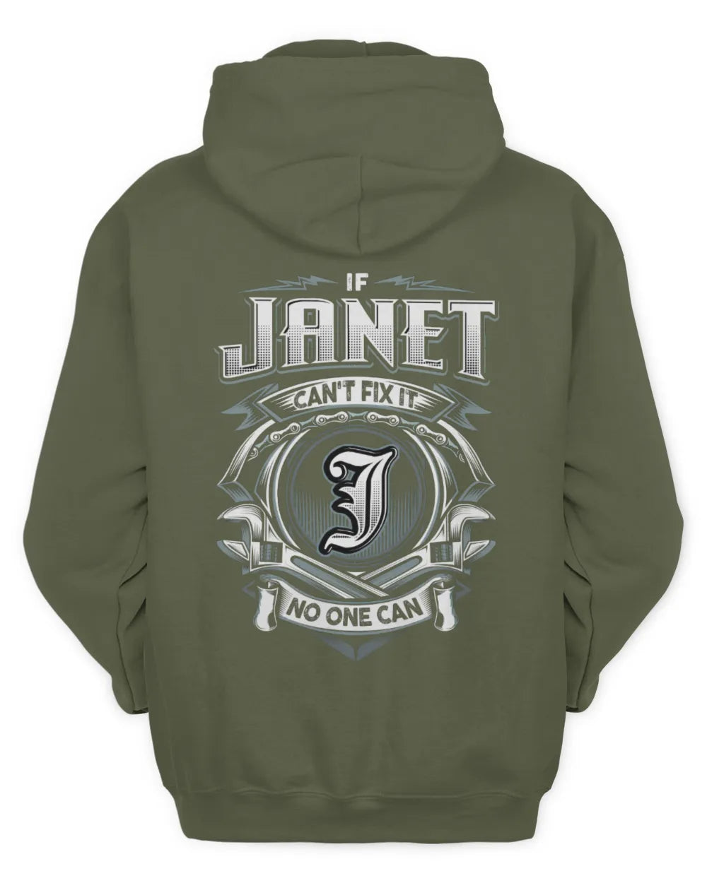 JANET AP81-K4-626 - Personalized Ahmed Quote Apparel “If Ahmed Can't Fix It, No One Can” - Unisex Hoodie - Military Green