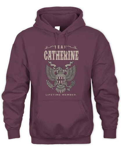 CATHERINE TP06-K82 – Personalized Classic Style Apparel “Team NAME Lifetime Member” - Unisex Hoodie - Maroon