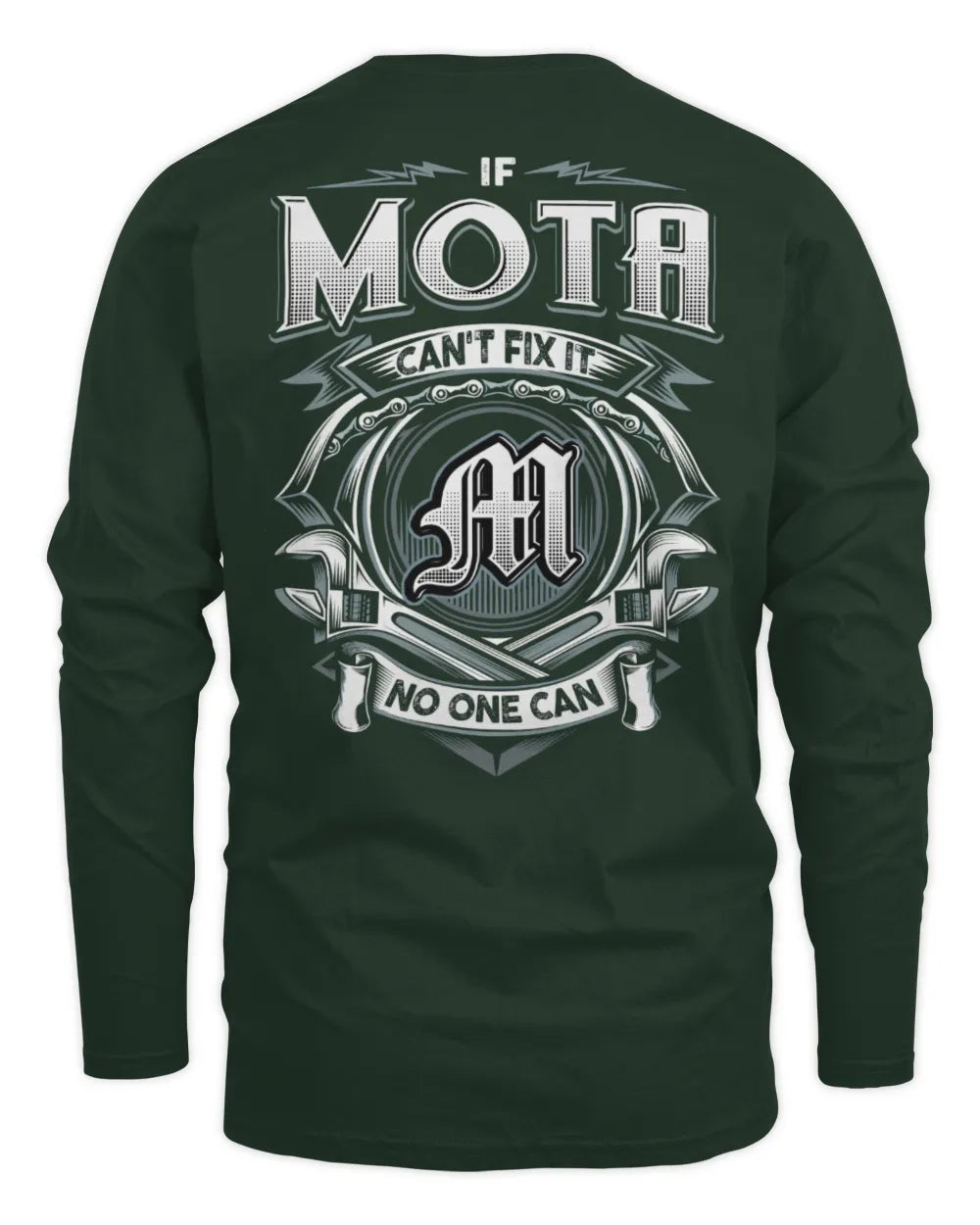 MOTA AP81-K4-626 - Personalized Ahmed Quote Apparel “If Ahmed Can't Fix It, No One Can” - Men's Long Sleeved T-Shirt - Forest Green