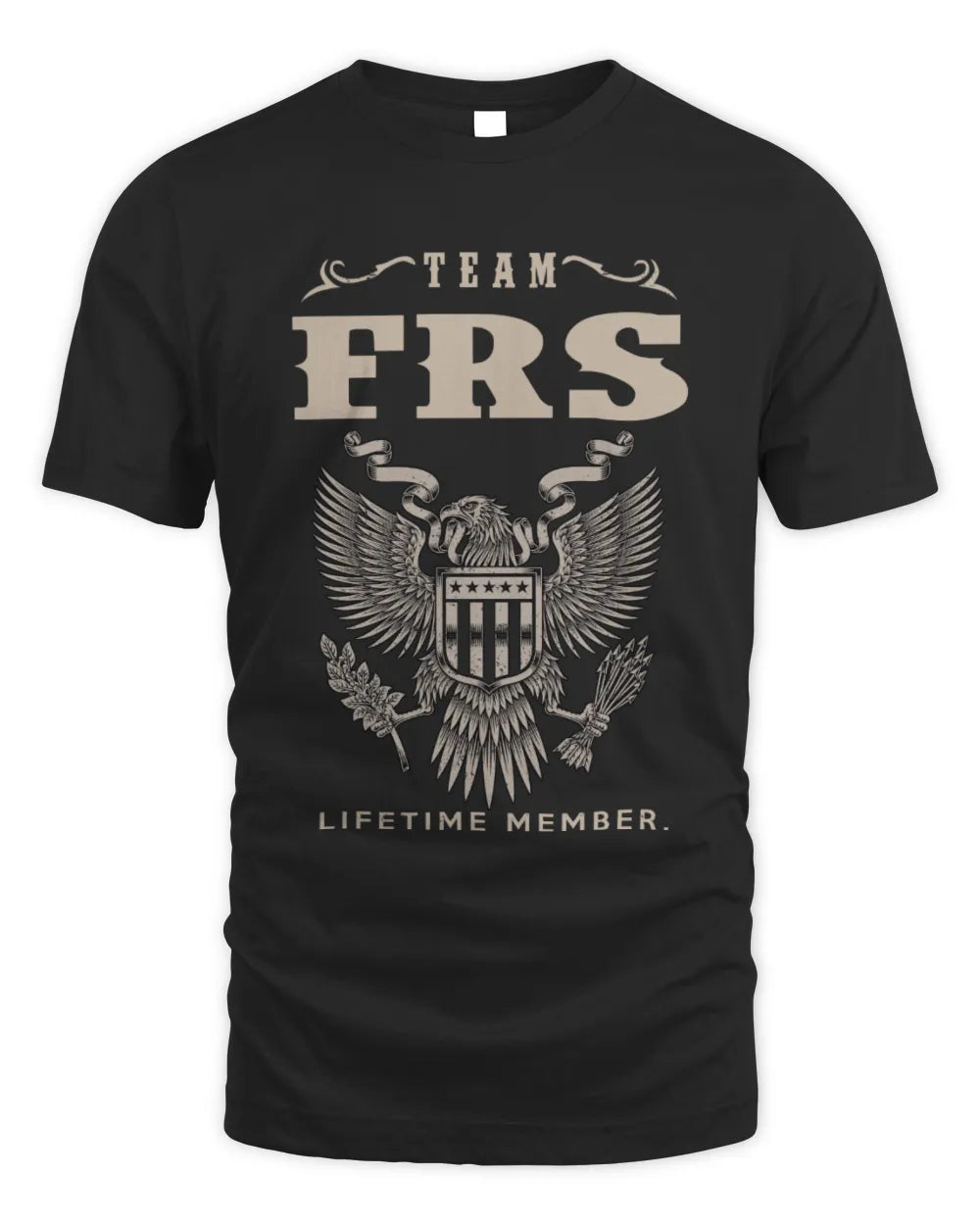FRS TP06-K82 – Personalized Classic Style Apparel “Team NAME Lifetime Member” - Unisex Standard T-Shirt - Black