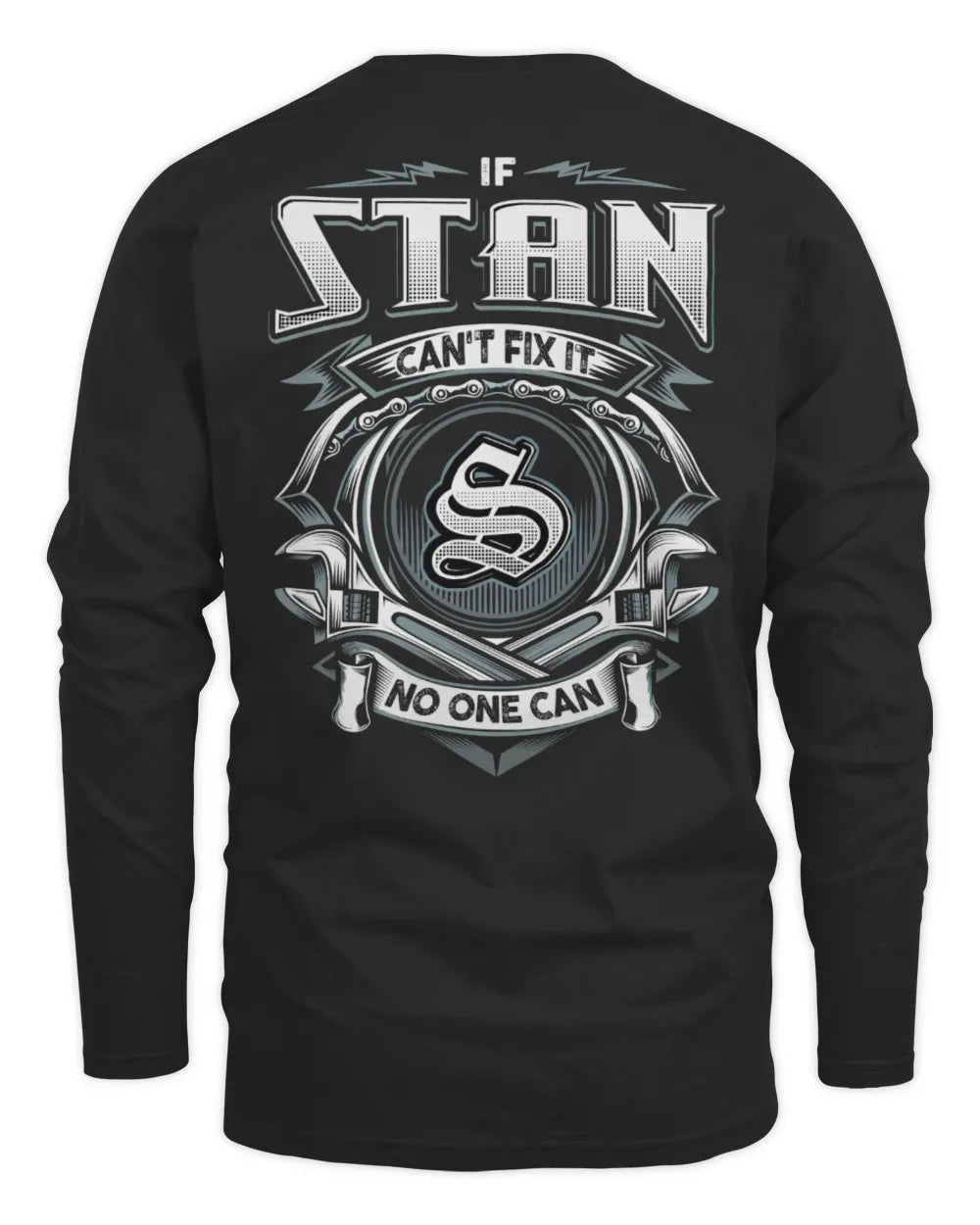 STAN AP81-K4-626 - Personalized Ahmed Quote Apparel “If Ahmed Can't Fix It, No One Can” - Men's Long Sleeved T-Shirt - Black