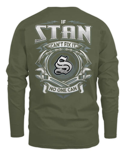 STAN AP81-K4-626 - Personalized Ahmed Quote Apparel “If Ahmed Can't Fix It, No One Can” - Men's Long Sleeved T-Shirt - Military Green