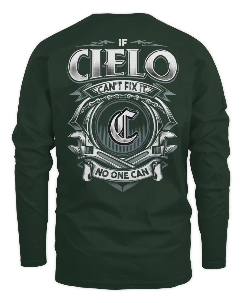CIELO AP81-K4-626 - Personalized Ahmed Quote Apparel “If Ahmed Can't Fix It, No One Can” - Men's Long Sleeved T-Shirt - Forest Green
