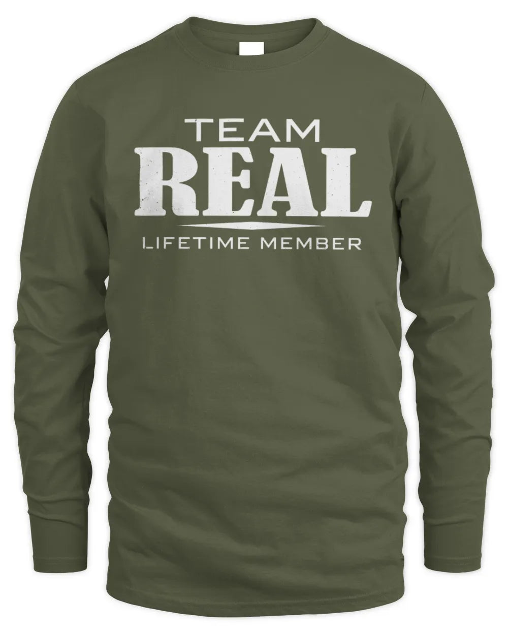 REAL BL62-K4-128 - Personalized “Team NAME Lifetime Member” - Men's Long Sleeved T-Shirt - Military Green