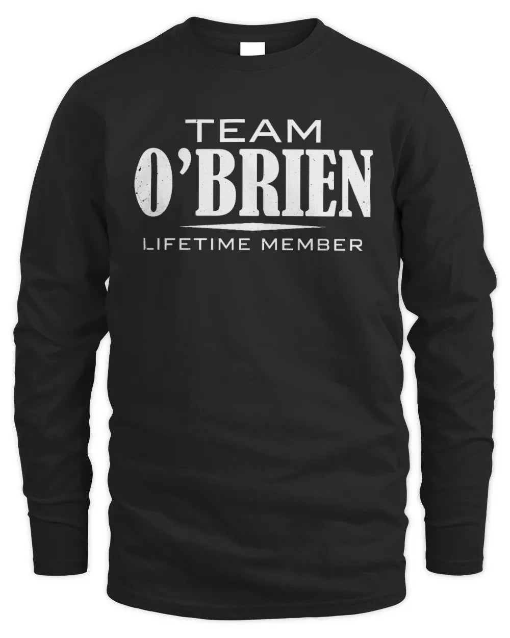 O'BRIEN BL62-K4-128 - Personalized “Team NAME Lifetime Member” - Men's Long Sleeved T-Shirt - Black