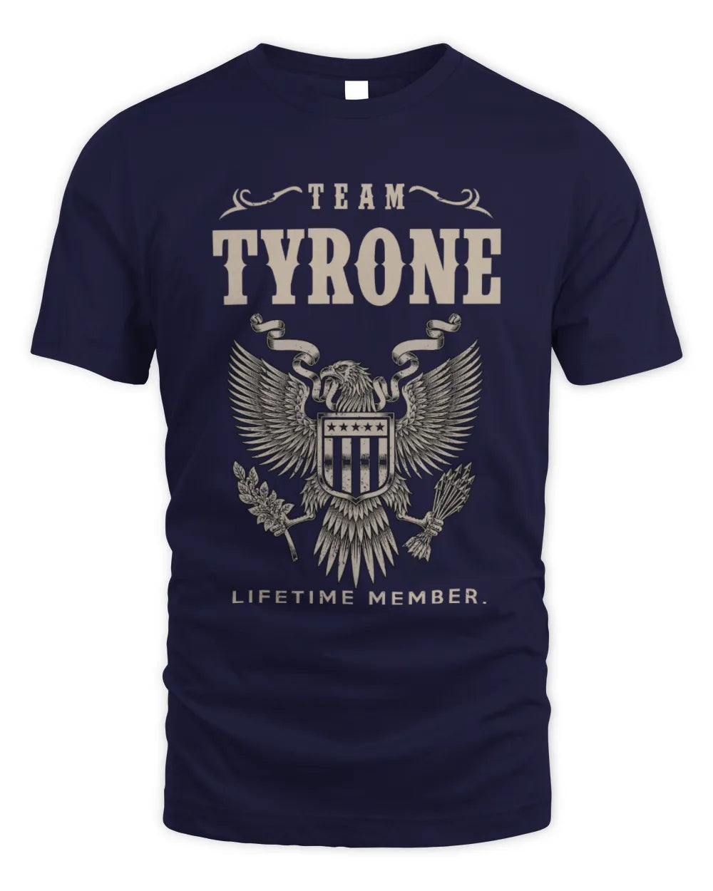 TYRONE TP06-K82 – Personalized Classic Style Apparel “Team NAME Lifetime Member” - Unisex Standard T-Shirt - Navy