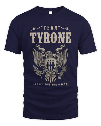 TYRONE TP06-K82 – Personalized Classic Style Apparel “Team NAME Lifetime Member” - Unisex Standard T-Shirt - Navy