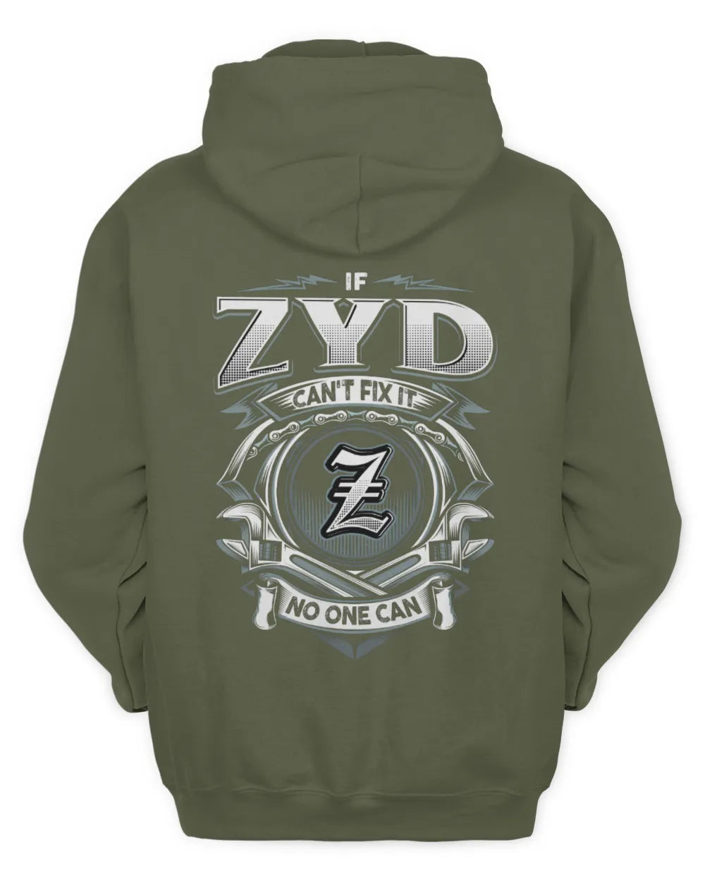 ZYD AP81-K4-626 - Personalized Ahmed Quote Apparel “If Ahmed Can't Fix It, No One Can” - Unisex Hoodie - Military Green