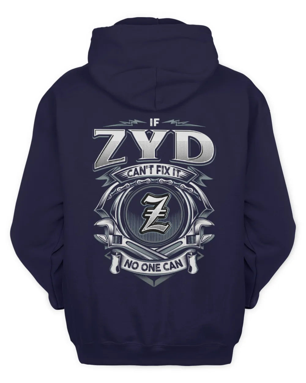 ZYD AP81-K4-626 - Personalized Ahmed Quote Apparel “If Ahmed Can't Fix It, No One Can” - Unisex Hoodie - Navy