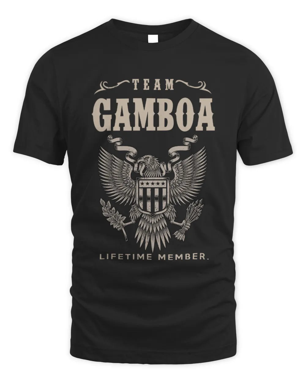 GAMBOA TP06-K82 – Personalized Classic Style Apparel “Team NAME Lifetime Member” - Unisex Standard T-Shirt - Black