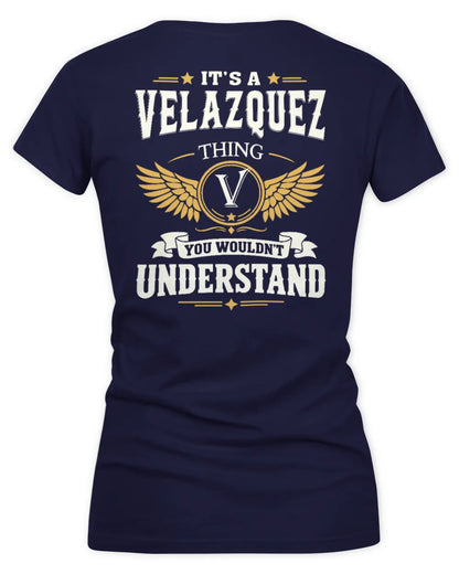 VELAZQUEZ KT06-M008 It’s a [NAME] Thing – You Wouldn’t Understand | Personalized Vintage T-Shirt - Women's V-Neck T-Shirt - Navy