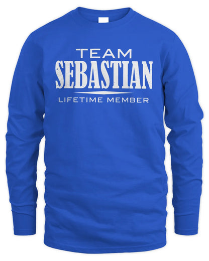SEBASTIAN BL62-K4-128 - Personalized “Team NAME Lifetime Member” - Men's Long Sleeved T-Shirt - Royal