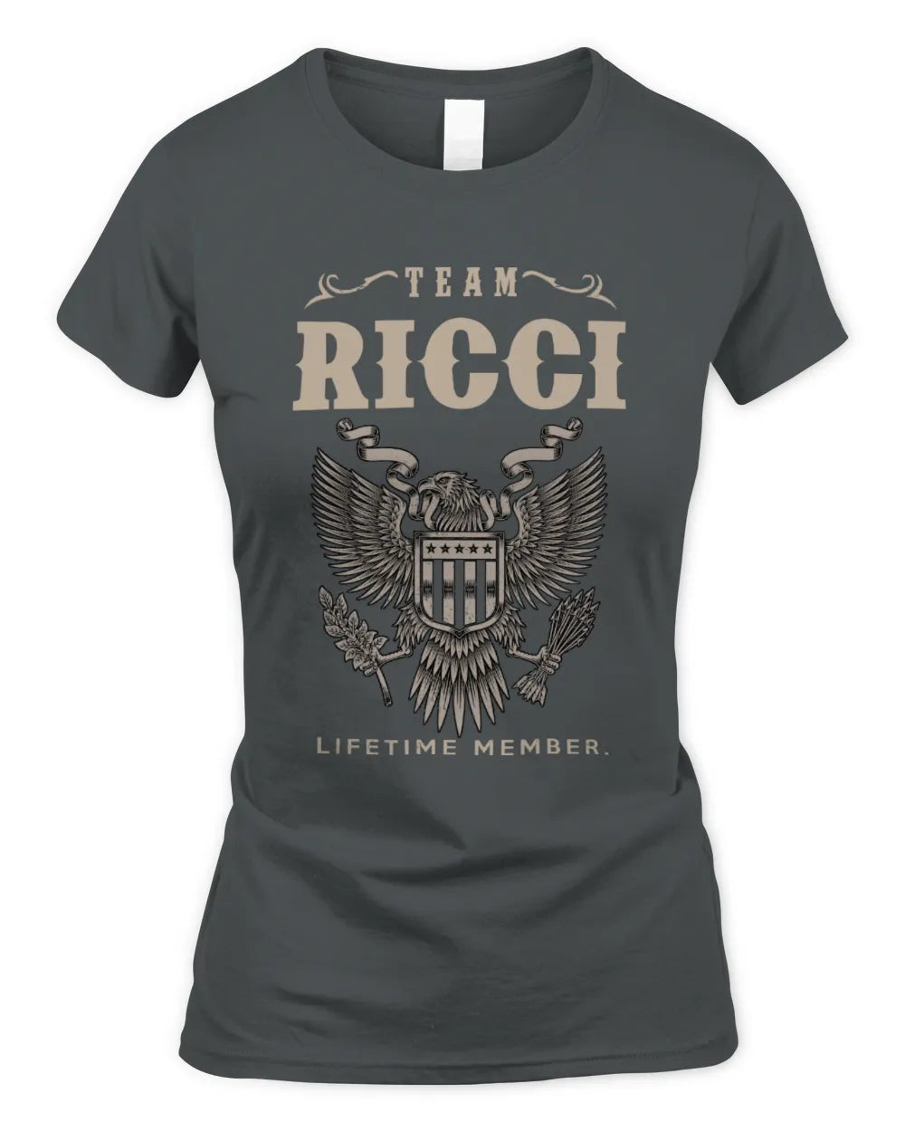 RICCI TP06-K82 – Personalized Classic Style Apparel “Team NAME Lifetime Member” - Women's Standard T-Shirt - Charcoal