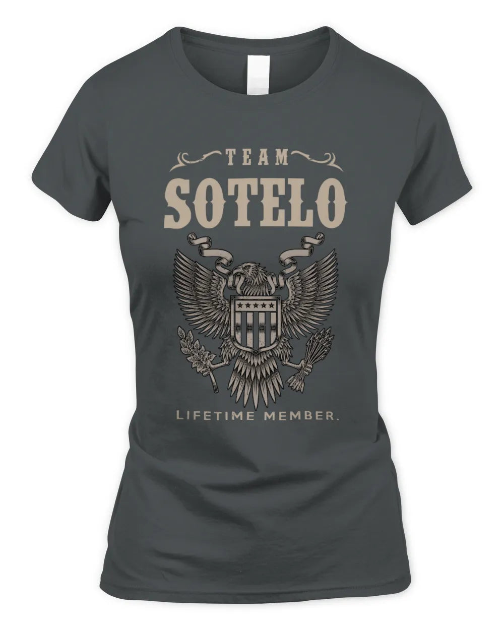 SOTELO TP06-K82 – Personalized Classic Style Apparel “Team NAME Lifetime Member” - Women's Standard T-Shirt - Charcoal